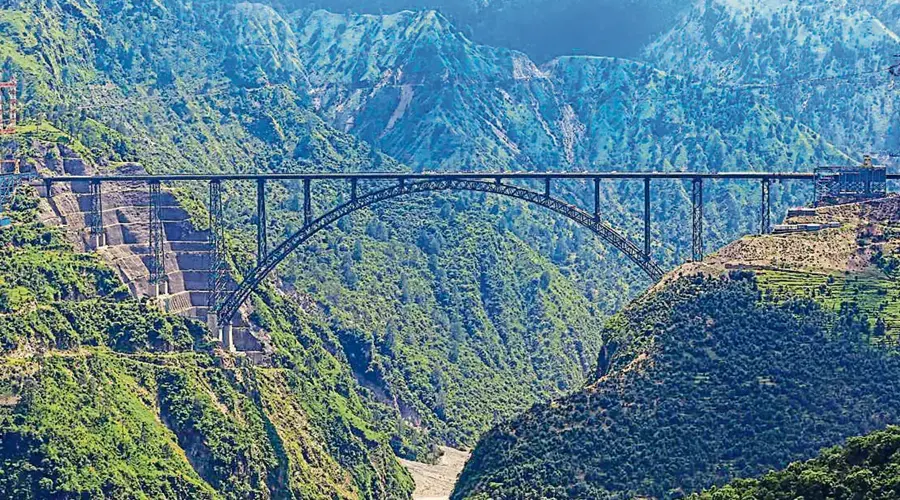 World’s Highest Railway Bridge in Jammu and Kashmir - Chenab Bridge